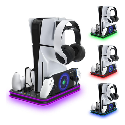 Soporte Delgado Y Refrigeración Led Rgb Para Ps5
