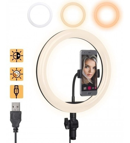 Imagen 4 de 5 de Aro De Luz Led Para Maquillaje De 10 Pulgadas