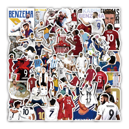 Paquete De Pegatinas Soccer Star A, 50 Unidades, 1500 Estrel