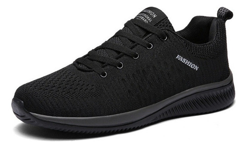 Tenis Negros Hombre Zapatillas Transpirables De Talla Grande