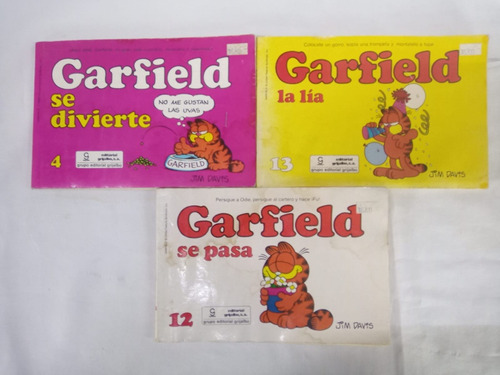 Comics Garfield - # 4, 12, 13 / Editorial Grijalbo - 1990