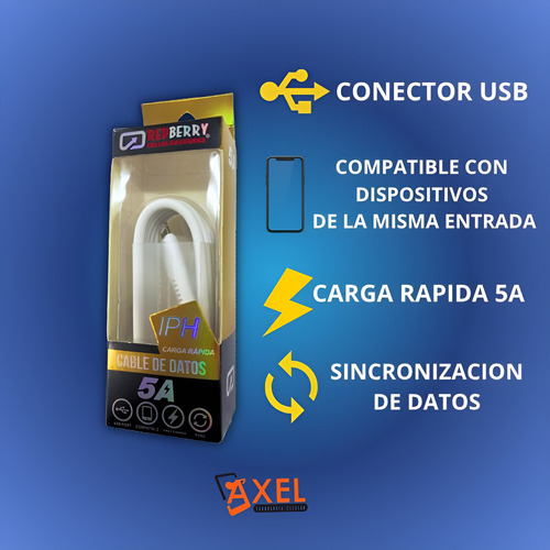 Cable Para Iphone Carga Rápida 10 Piezas Usb A Lightning 5a Blanco