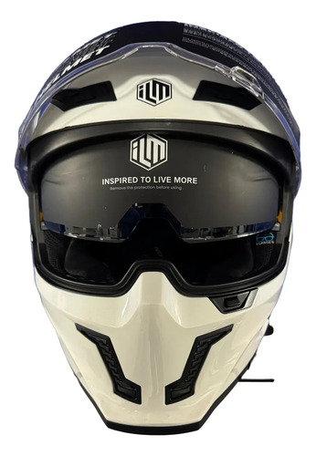 Casco Moto Integral Ilm Mf509 Pro Ece2206 Con Pinlock Blanco White L