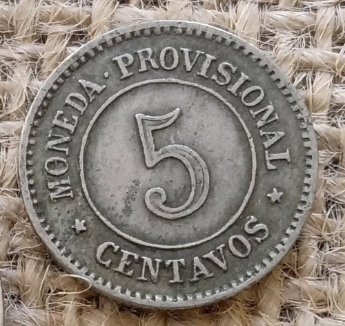 Peru Moneda Provisional 5 Centavos 1879