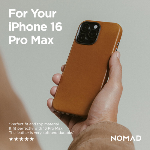 Capa De Couro Nomad iPhone 16 Pro Max English Tan Magsafe