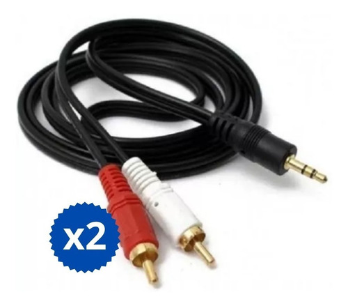 Cable Auxiliar Audio Sonido Rca A Mini Plug 3.5mm 1.5m Sky