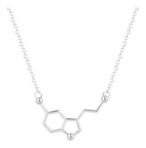 Collar Dije Molecula Serotonina Plata .925 C/cadena Química!