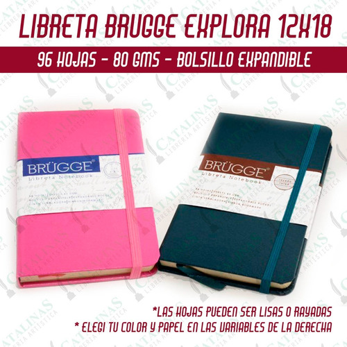 Libreta Brügge Explora 96h. 80gms T. 12x18cm Microcentro