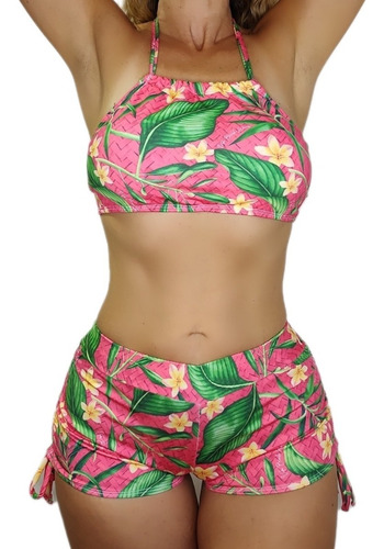 Imagem 2 de 5 de Biquíni Com Top - Shortinho Sunkini E Top Cropped