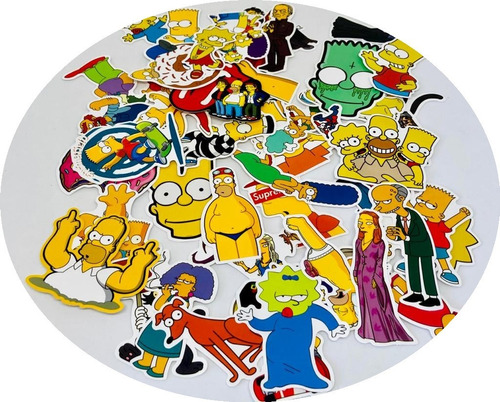 Set Stickers Los Simpsons Decorativo 50 Skateboard Bart