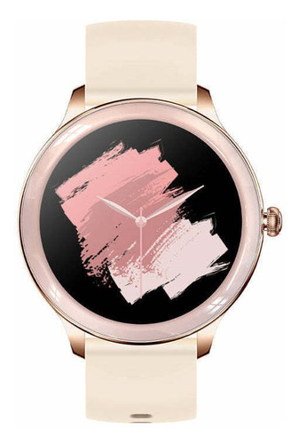 Smartwatch Colmi Serie V V33 1.09" caja 41.5mm  rosa, malla  rosa de  silicona deportiva