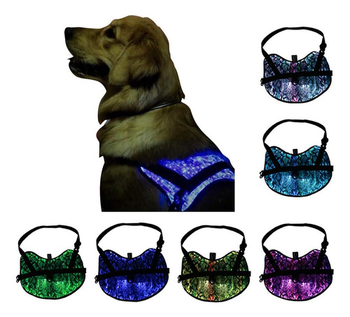 Arnés Para Perro Con Luz Led, Chaleco Ajustable Para Gatos, 