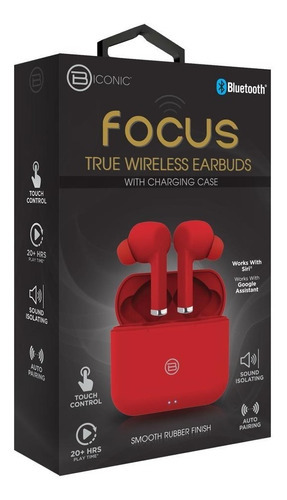 Auriculares Inalámbricos Biconic Focus Bluetooth Rojo