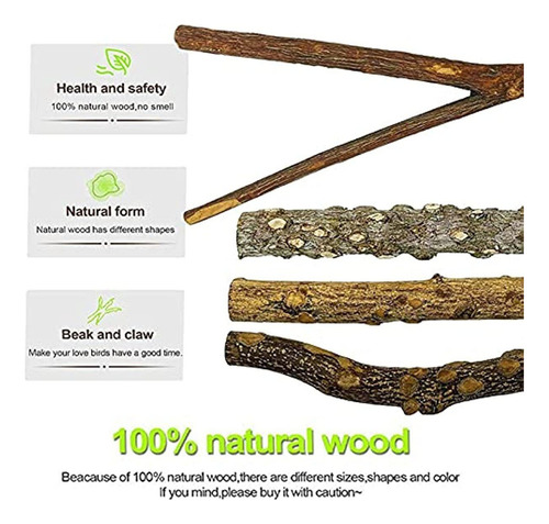 2025 Paquete De5 Perchas De Madera Natural For Jaulas De