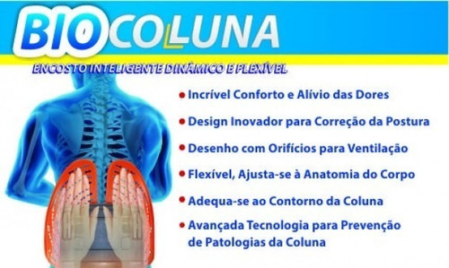 Bio Coluna  Encosto Ortopédico Dinâmico E Flexível Cinza