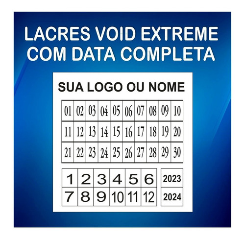 Lacre Void Branco Extreme 20x20mm Data Completa 2000 Un