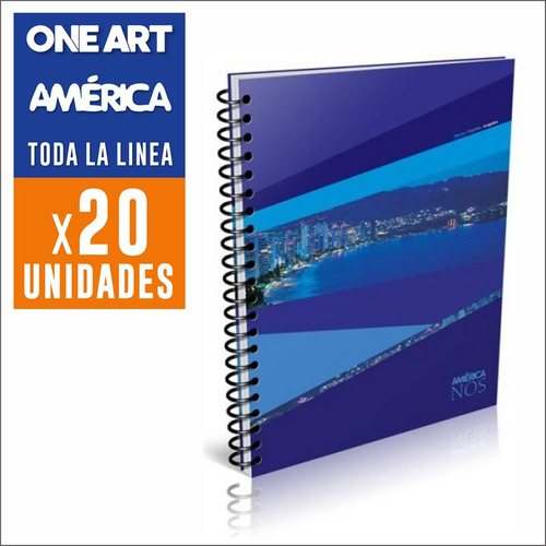 Cuaderno Avon America Espiral 16x21 80h Ray / Cuadri X 20 U