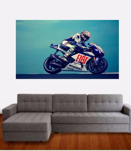 Adesivo Parede Quarto Poster Corrida Moto Gp Valentino Rossi