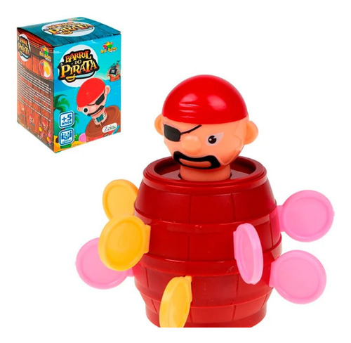 Mini Barril Do Pirata 10cm 9 Chaves Adagas - 2 A 3 Jogadores