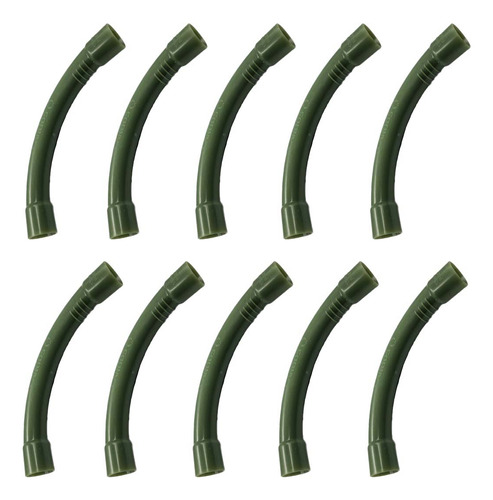 10 Pzs Codo Curvo 90° Conduit Verde Pvc Pesado 1/2 Con Cople