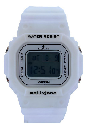 Reloj blanco robusto digital impermeable para hombre