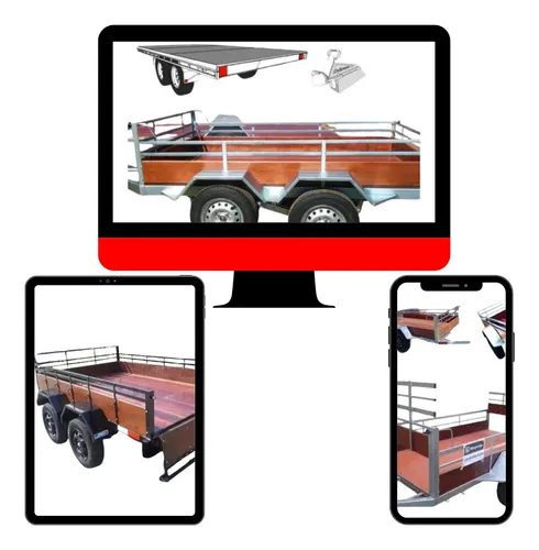 comprar Projeto Carretinha Reboque Gaiola Fechada 2 Eixo Truck