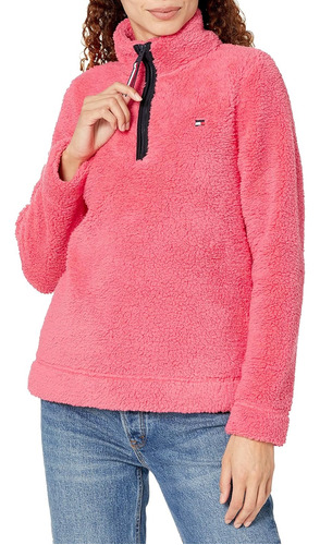 Sudadera Tommy Hilfiger Original Casual Rosa Mujer Borrego