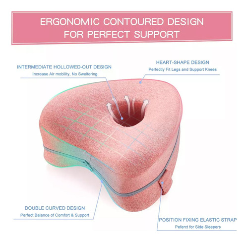 X Almohada De Rodilla Para Dormir De Lado, Cojín Ergonómico