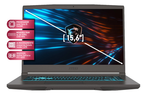 Laptop Gamer Msi Thin 15 Nvidia Geforce Rtx 4050 Intel Core I5 16gb Ram 1.4tb Ssd Windows 11 Home Mochila