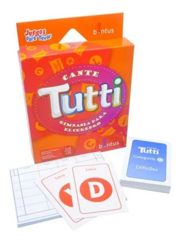 Juego De Mesa Cante Tutti Cartas Llevar De Viaje Tutti Fruti