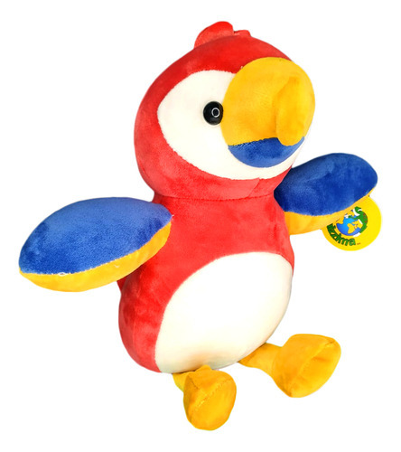 Loro Perico Rojo Apapachable Juguete Peluche Adorable