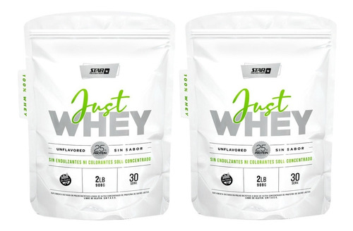 2 Proteina Just Whey Protein Star Nutrition 2 Lbs Sin Sabor 