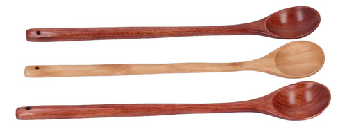 3 Cucharas De Madera Con Mango Largo De 13 Pulgadas