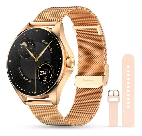 Smartwatch Aurafit AM12 AMOLED 1,32" Caixa Laranja Pulseira Rosa Verde IP67