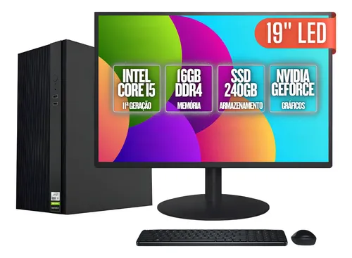 Computador Fácil Completo I5 11400f 16gb Ddr4 Ssd 240gb 240 Gb 16