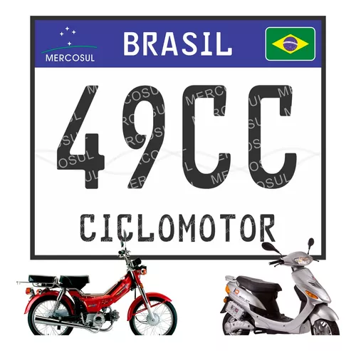 Placa M1l Gr4u Mil Grau Ciclomotor Motorizada Alumínio