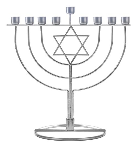 Ner Mitzvah Hanukkah Menorah Con Estrella Judía - Se Adapta