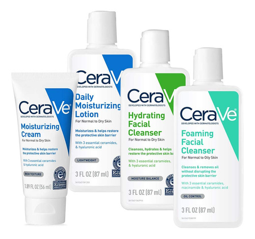 Set De Cuidado De La Piel Cerave Travel Size Con Crema Hidra