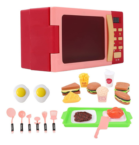 Horno Microondas Juguete + Accesorios - Luz Y Sonido