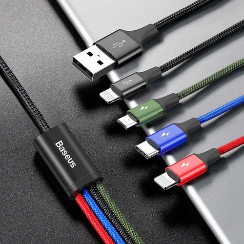 Imagen 9 de 9 de Cable Carga Rápida 3en1 Universal 3.5a Tipoc Microusb Apple