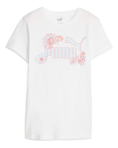 Playera Blanca Puma Ess+ Graphic Mujer