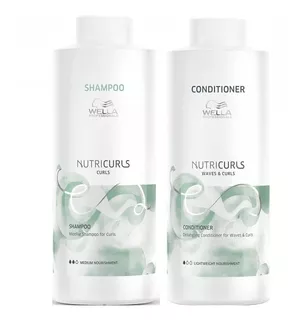 Shampoo Para Rizos 1000ml + Acondicionador Wella Nutricurls
