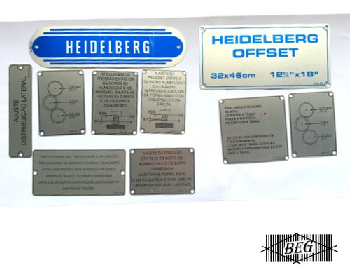 Conjunto De Etiquetas De Heidelberg Offset 24 Peças