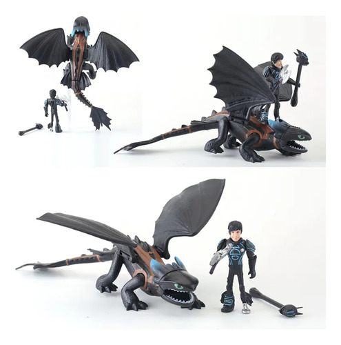 Figura 3d - Set Como Entrenar A Tu Dragón Pvc 22cm