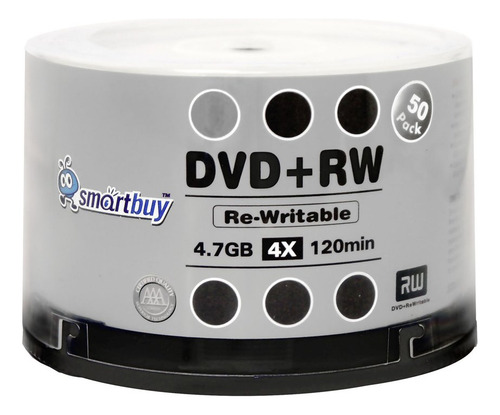 Paquete De 50 Discos Multimedia Dvd Regrabables De Smartbuy