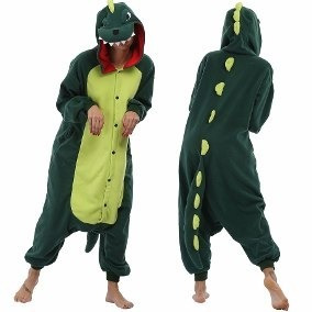Dinossauro Verde Pijama Macacão Kigurumi - Pronta Entrega