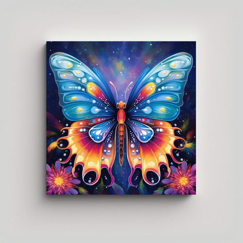 70x70cm Cuadro Mariposa Multicolor Para Decorar Ambientes