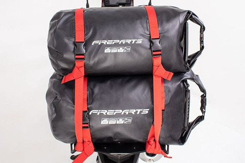 Imagen 5 de 9 de Maleta Moto Impermeable Drybag Fire Parts Negra 25 Lts