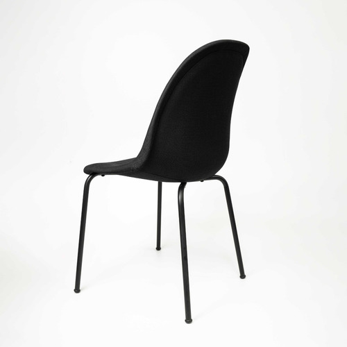Silla De Comedor Nina Tapizada En Lino Negro