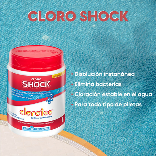 Cloro Granulado Instantaneo Para Piletas Clorotec Shock 1kg